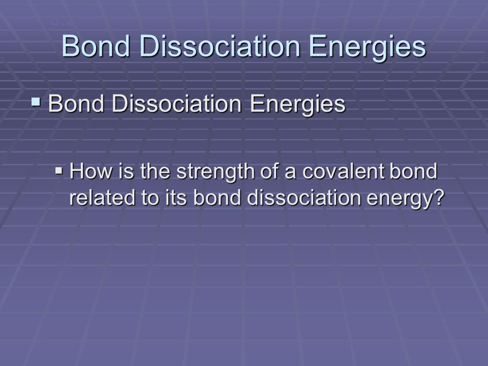 Bond Dissociation Energies