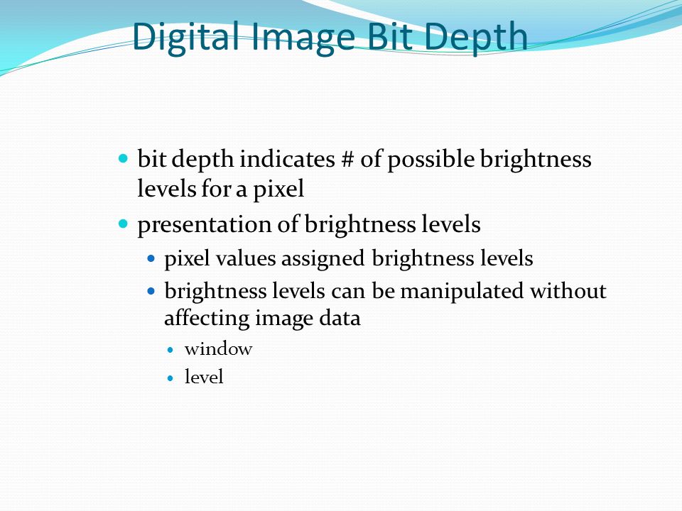 Digital Image Bit Depth