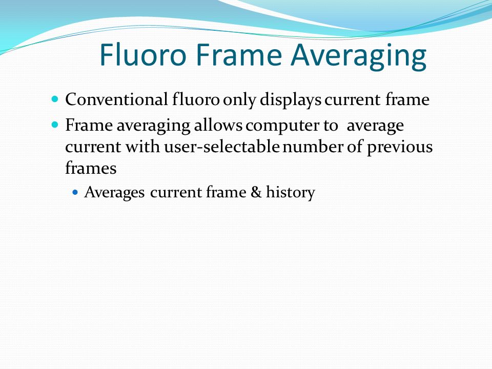 Fluoro Frame Averaging