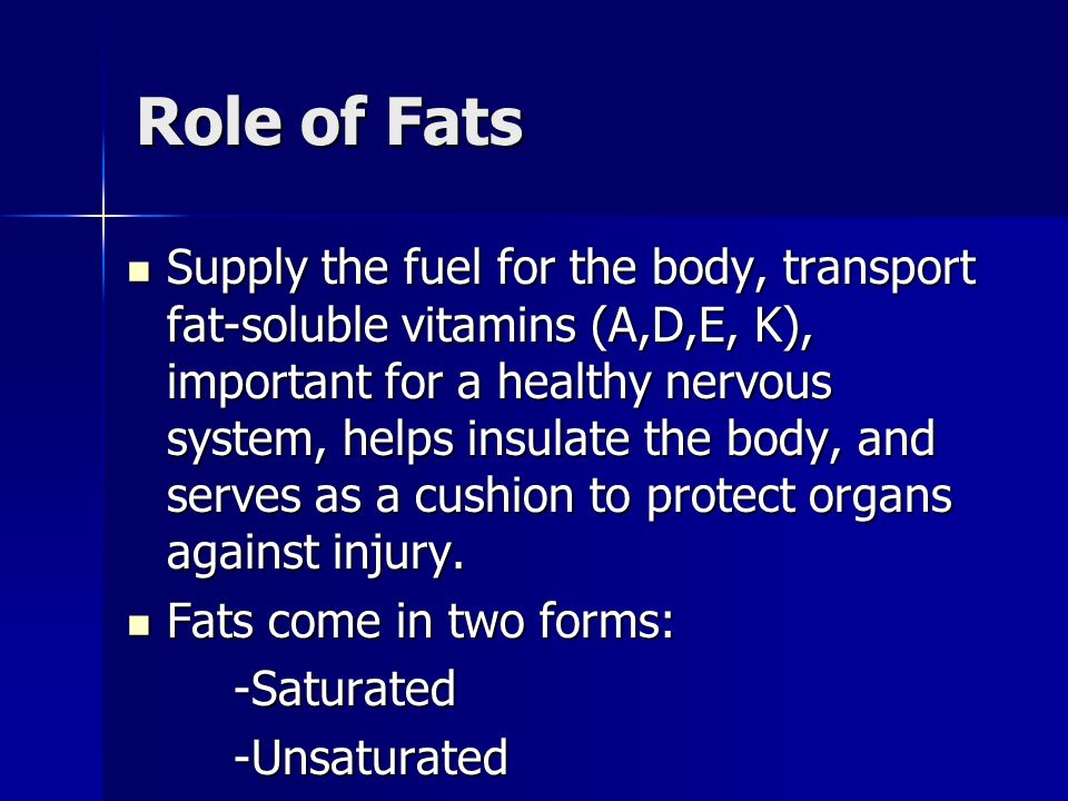 Role of Fats