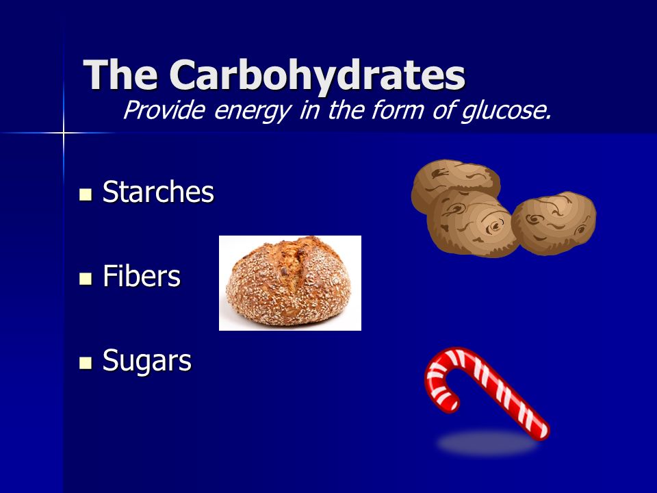 Provide energy in the form of glucose.