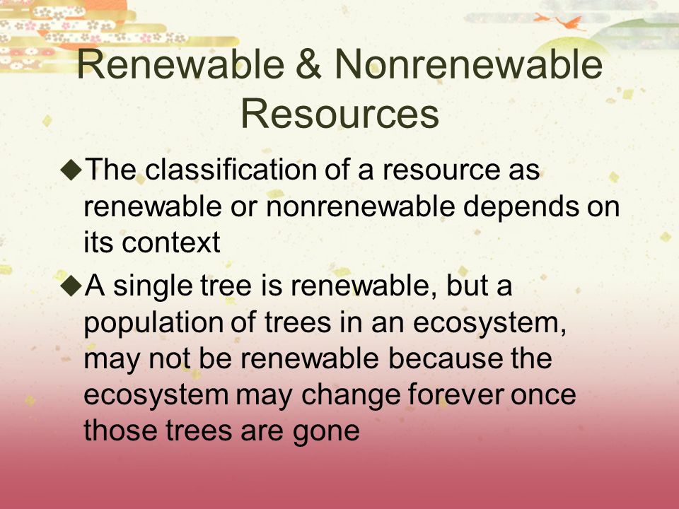 Renewable & Nonrenewable Resources