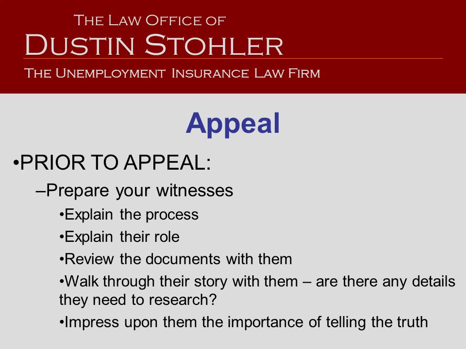 How To Win An Unemployment Insurance Appeal Ppt Download