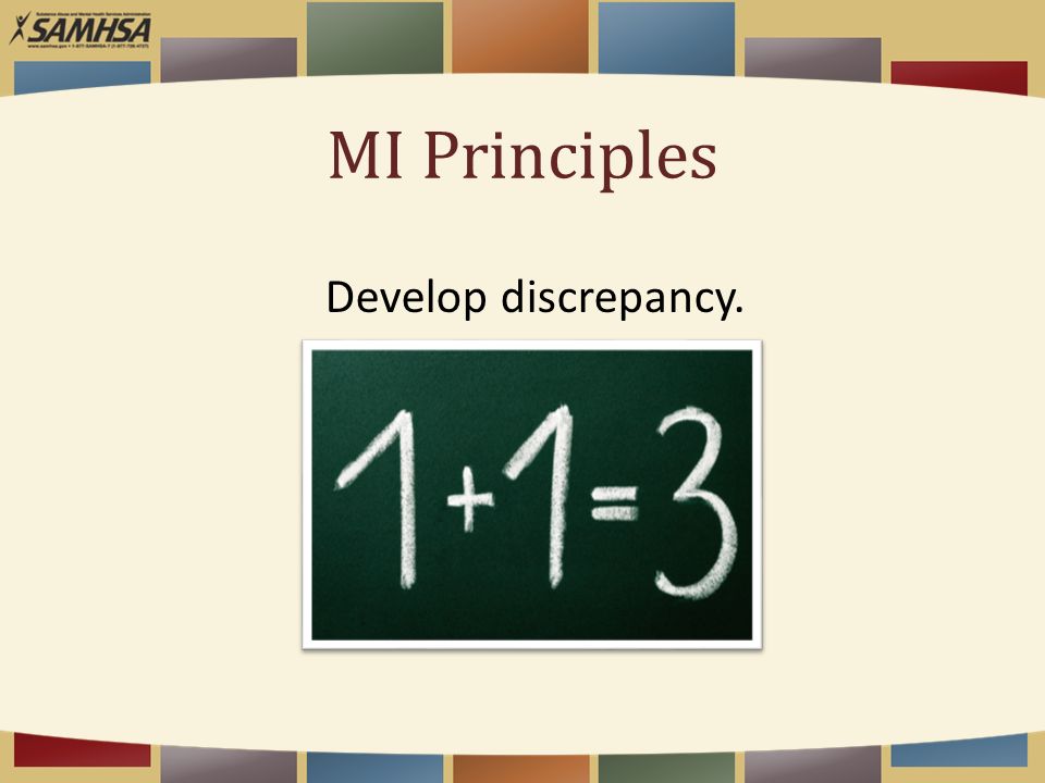 MI Principles Develop discrepancy.