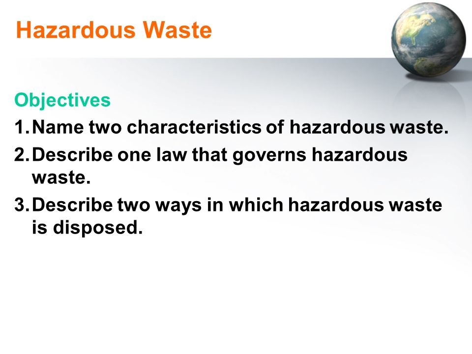 Hazardous Waste Objectives