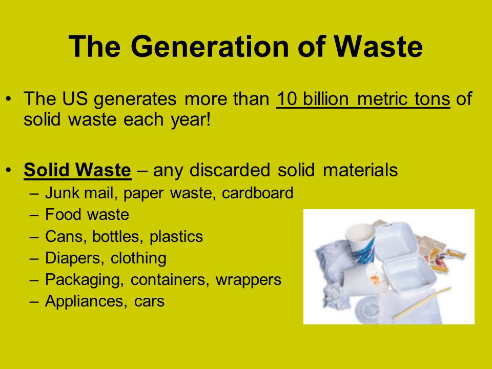 The Generation of Waste