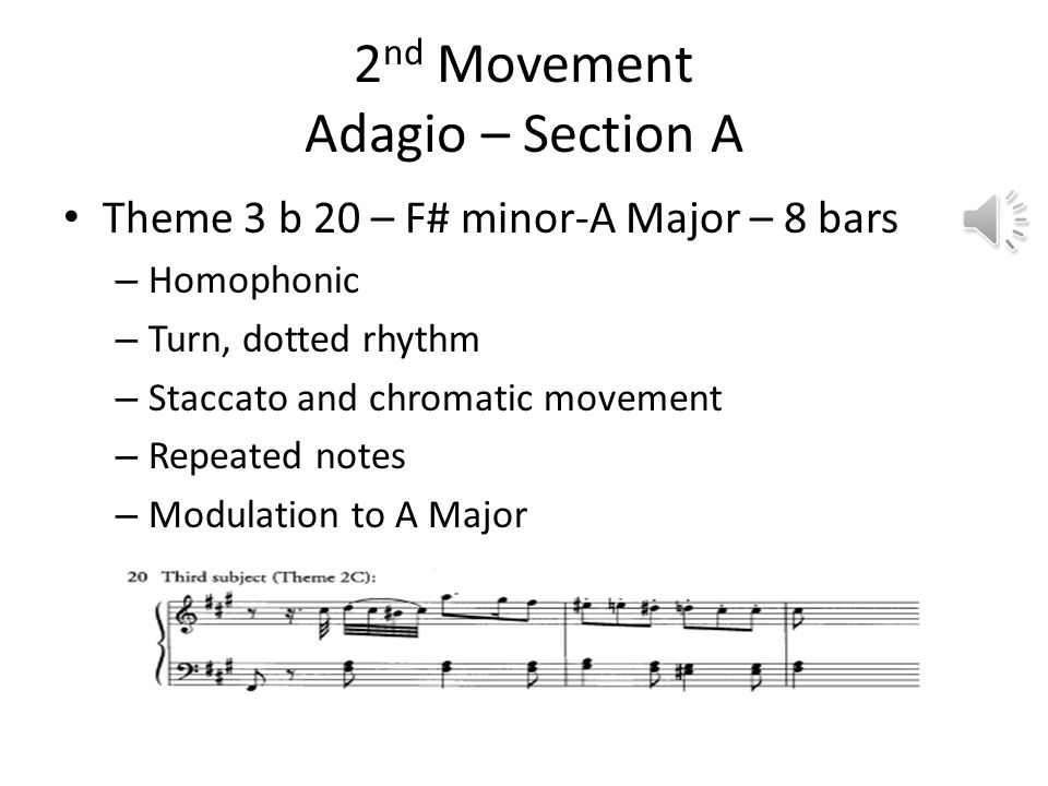 2nd Movement Adagio – Section A