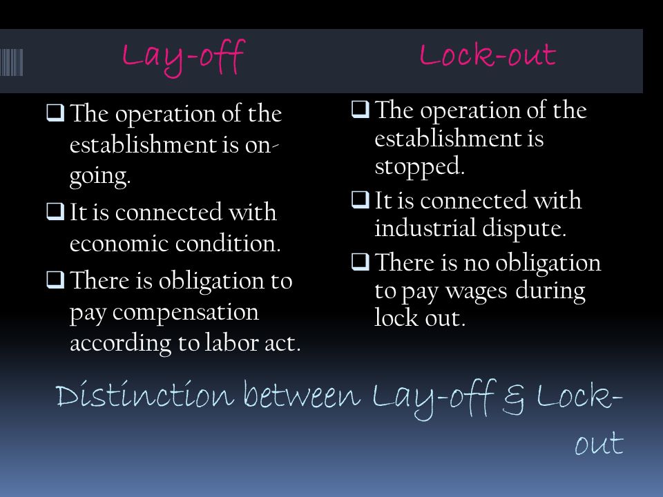 difference between layoff and lockout