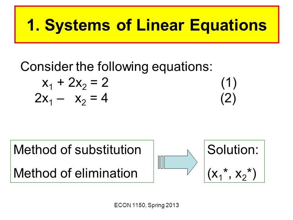 1. Systems of Linear Equations