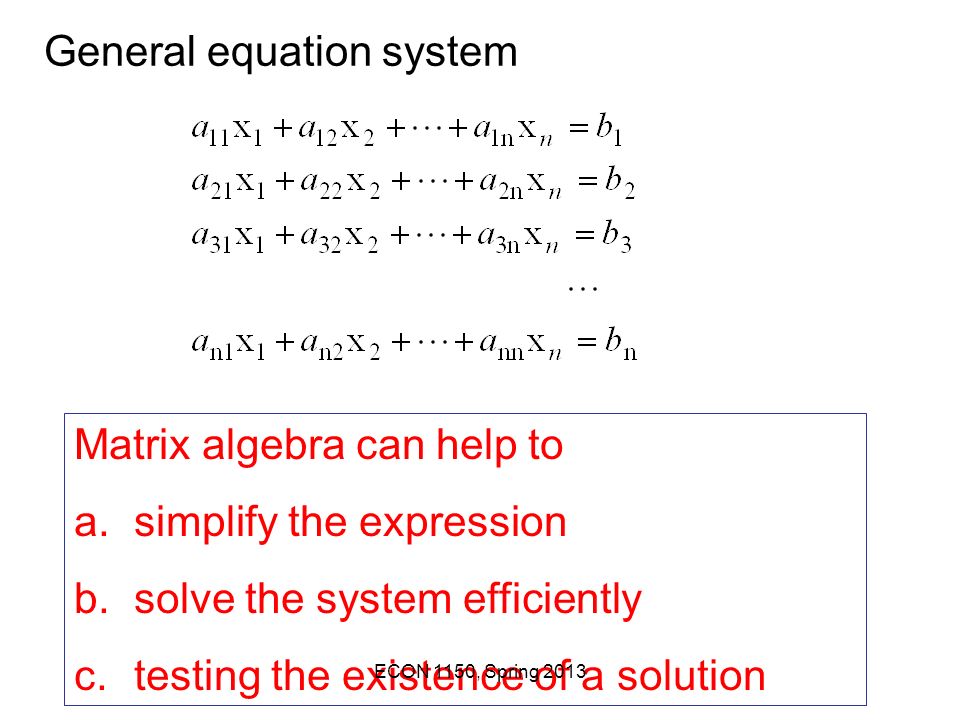 General equation system
