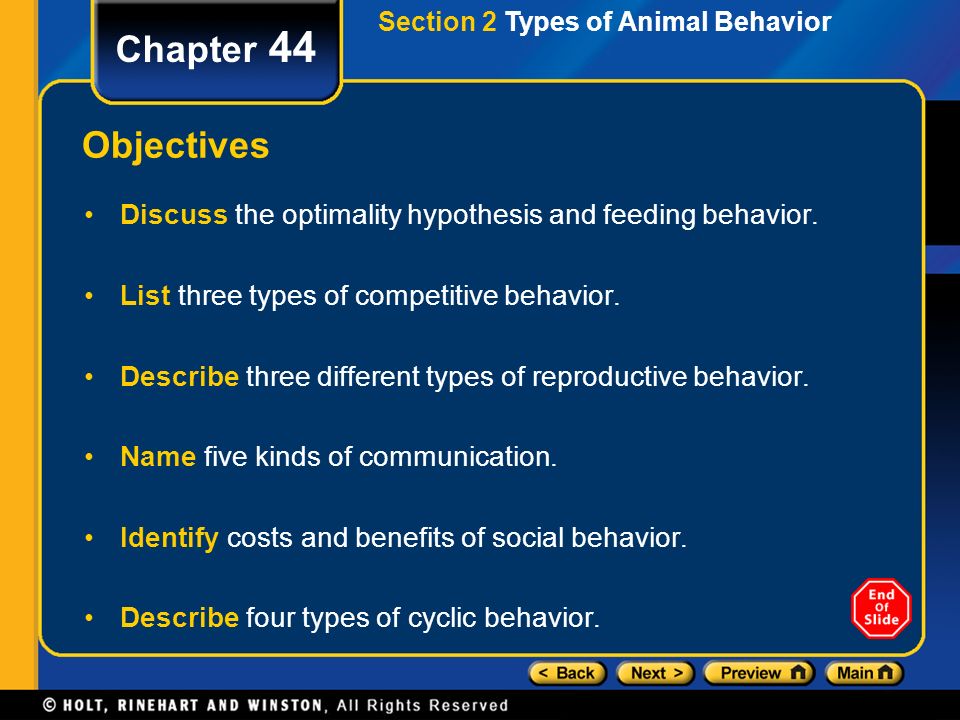 Chapter 44 Table of Contents Section 1 Development of Behavior - ppt  download