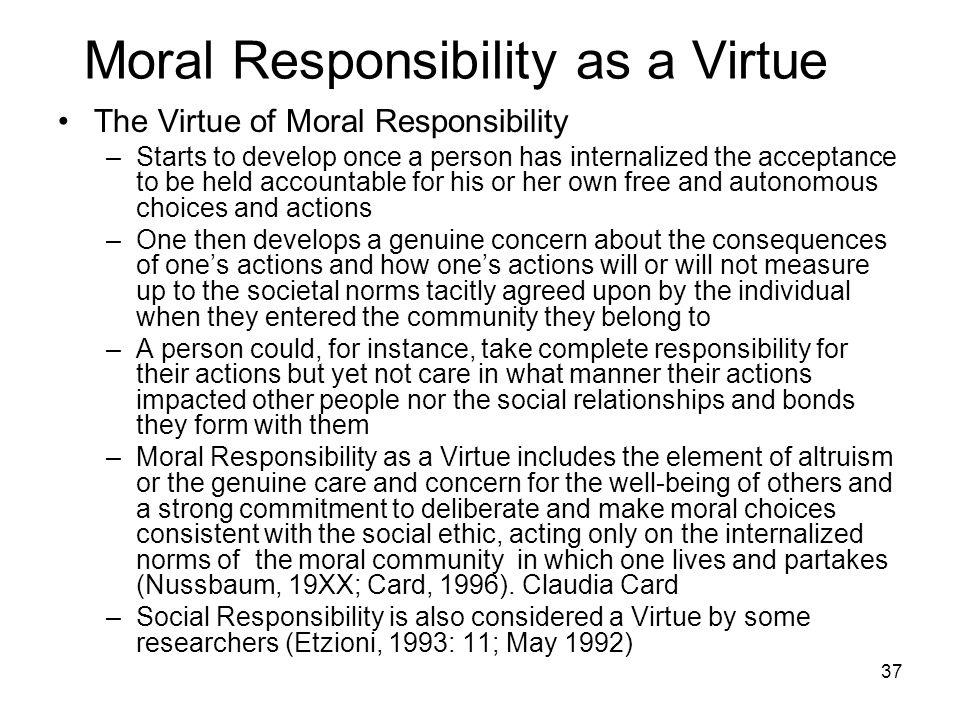 moral responsibility examples