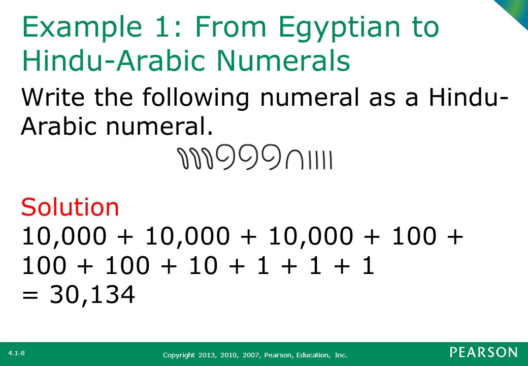 Example 1: From Egyptian to Hindu-Arabic Numerals