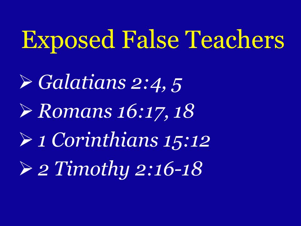Exposed False Teachers