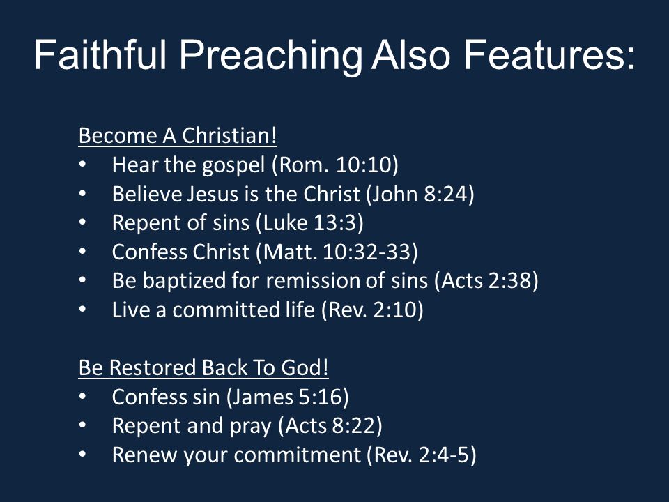 Faithful Preaching Also Features: