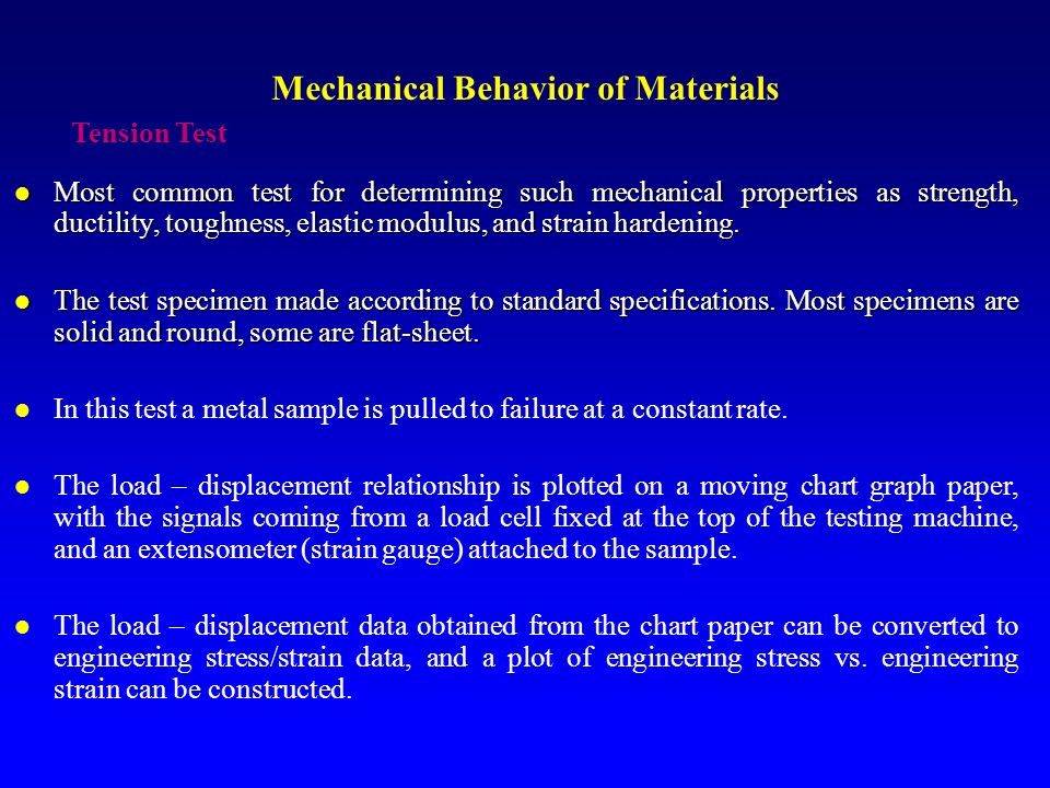 Mechanical Behavior of Materials - ppt download