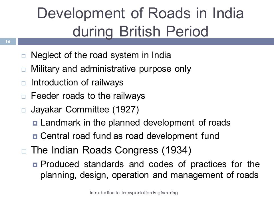 Development of Roads in India during British Period
