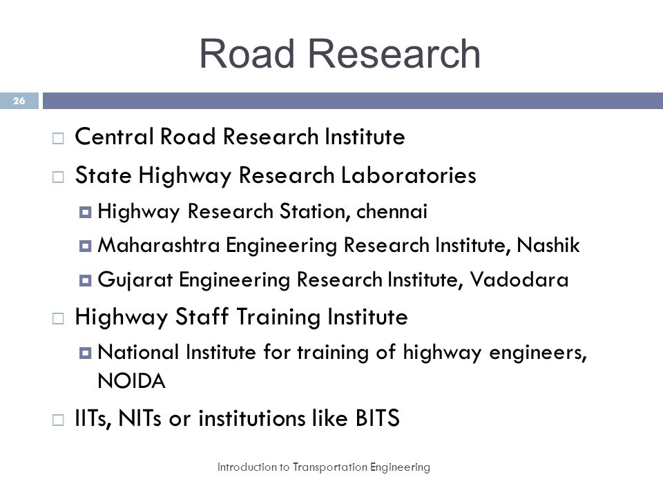 Road Research Central Road Research Institute