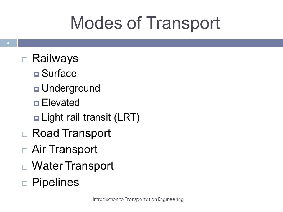 Modes of Transport Railways Road Transport Air Transport