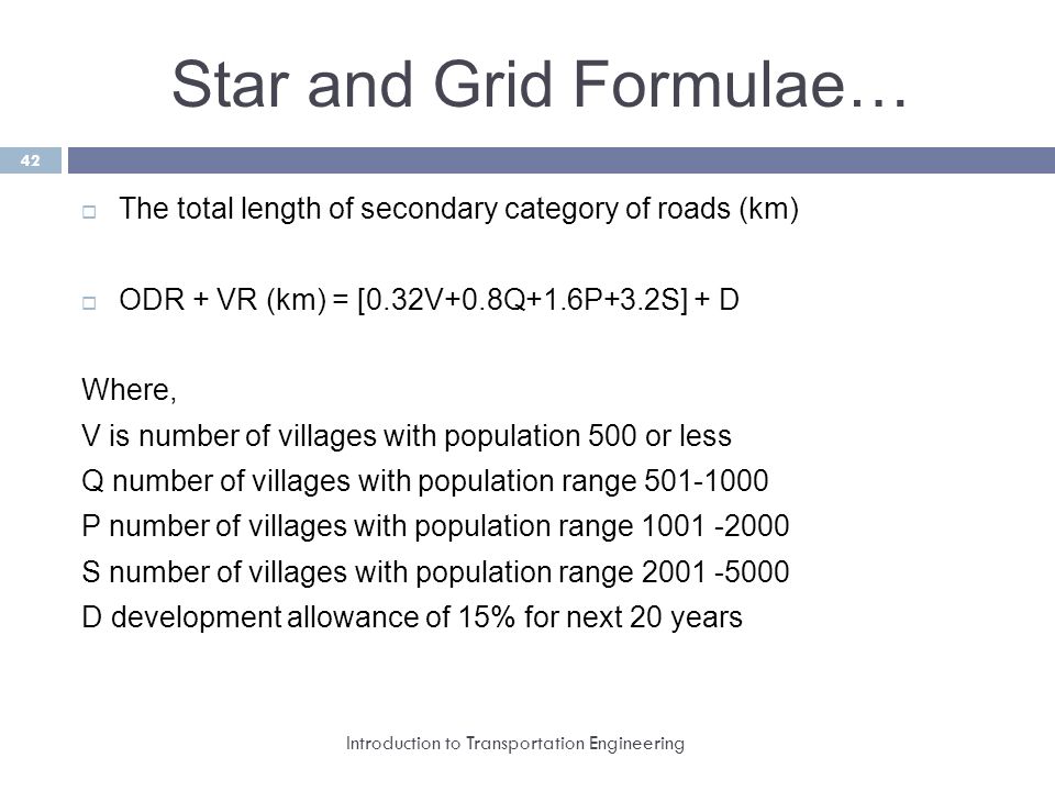 Star and Grid Formulae…