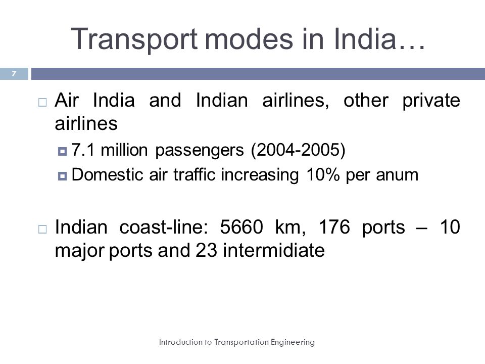 Transport modes in India…