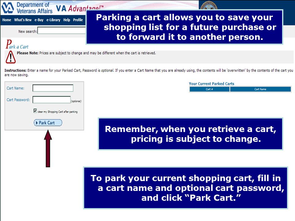 Remember, when you retrieve a cart, pricing is subject to change.