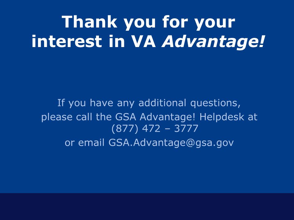 Thank you for your interest in VA Advantage!