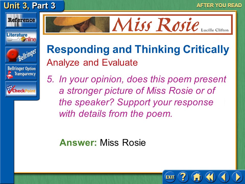 miss rosie analysis