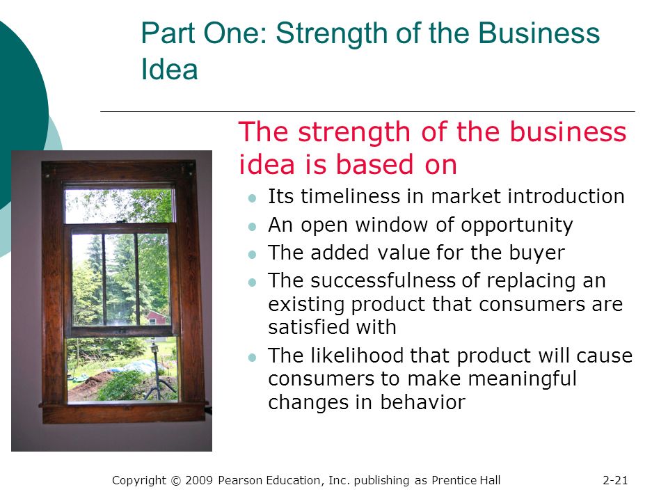 Part One: Strength of the Business Idea