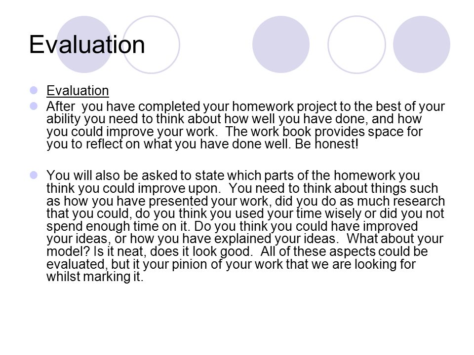 Evaluation Evaluation