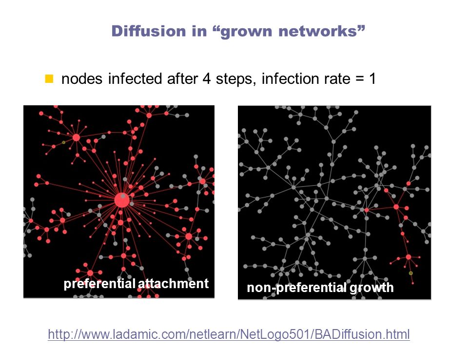 Diffusion in grown networks