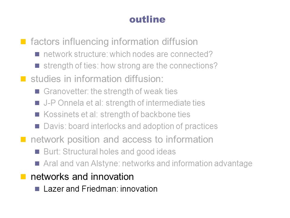 factors influencing information diffusion