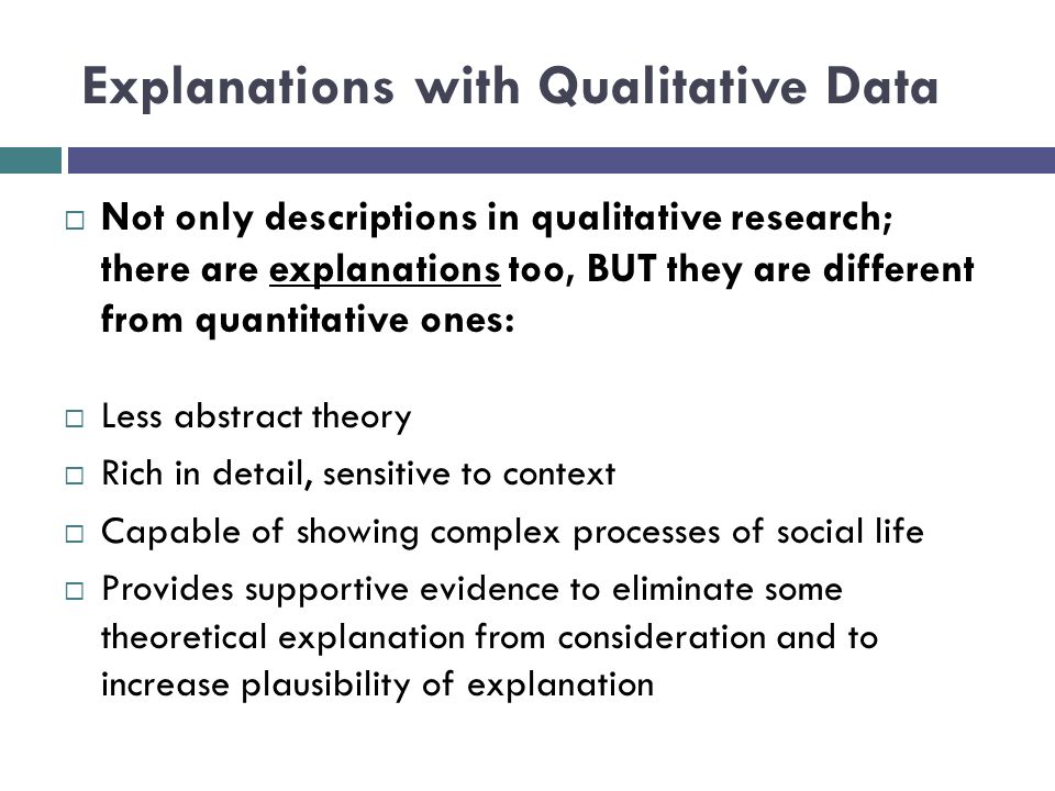 Explanations with Qualitative Data