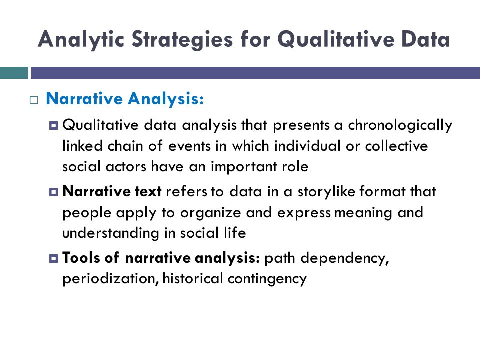 Analytic Strategies for Qualitative Data