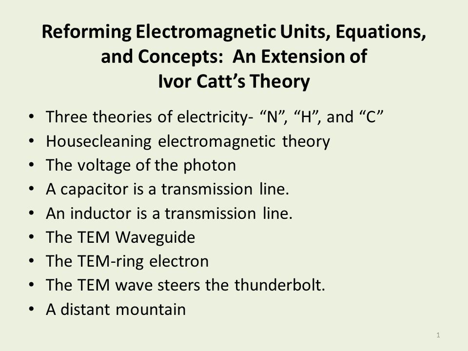 Reforming Electromagnetic Units, Equations, and Concepts: An Extension of Ivor Catt’s Theory