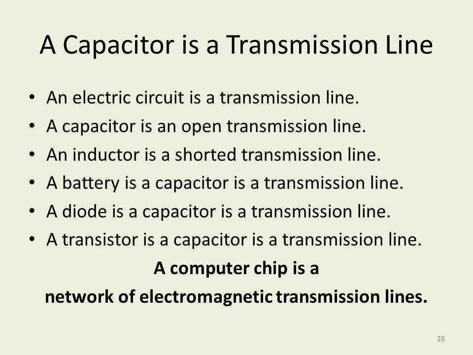 A Capacitor is a Transmission Line