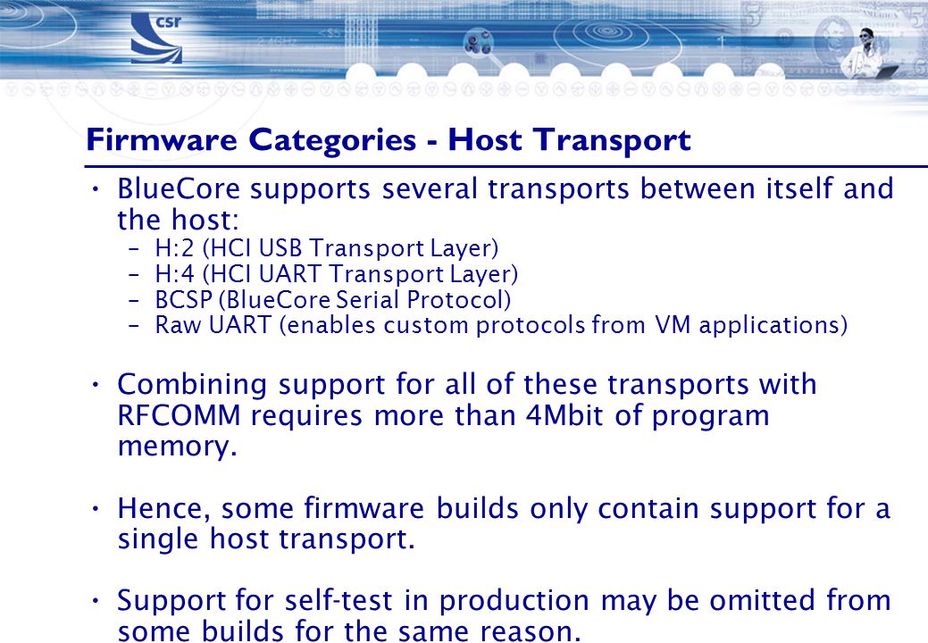 Firmware Categories - Host Transport