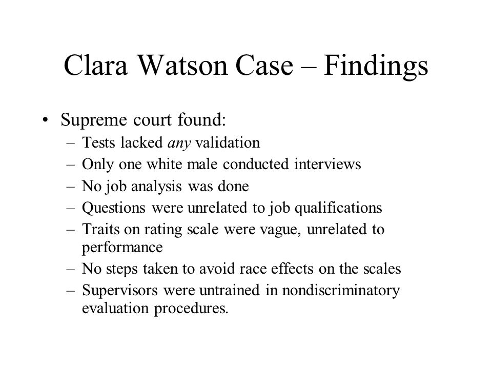 Clara Watson Case – Findings