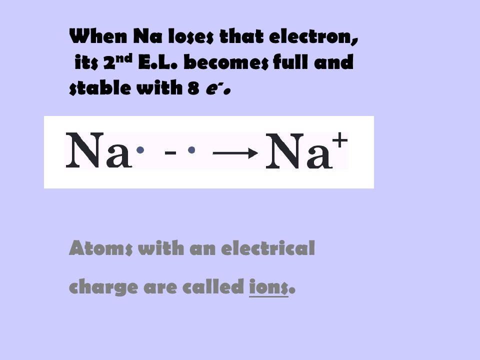 When Na loses that electron,