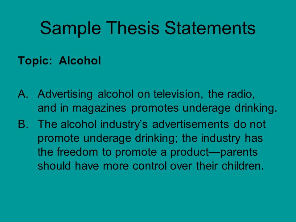 thesis statement about alcohol addiction