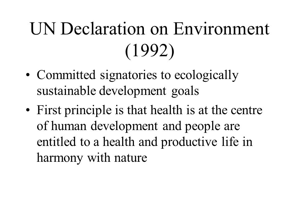 UN Declaration on Environment (1992)