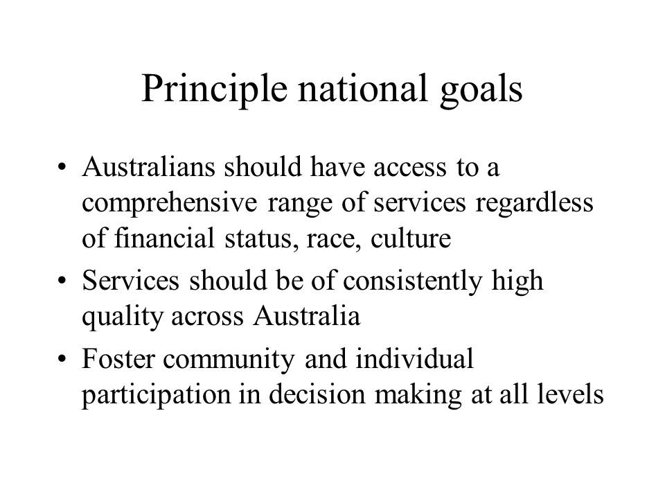 Principle national goals