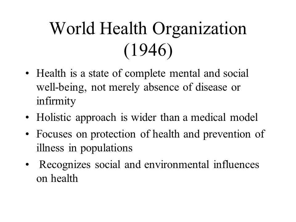 World Health Organization (1946)