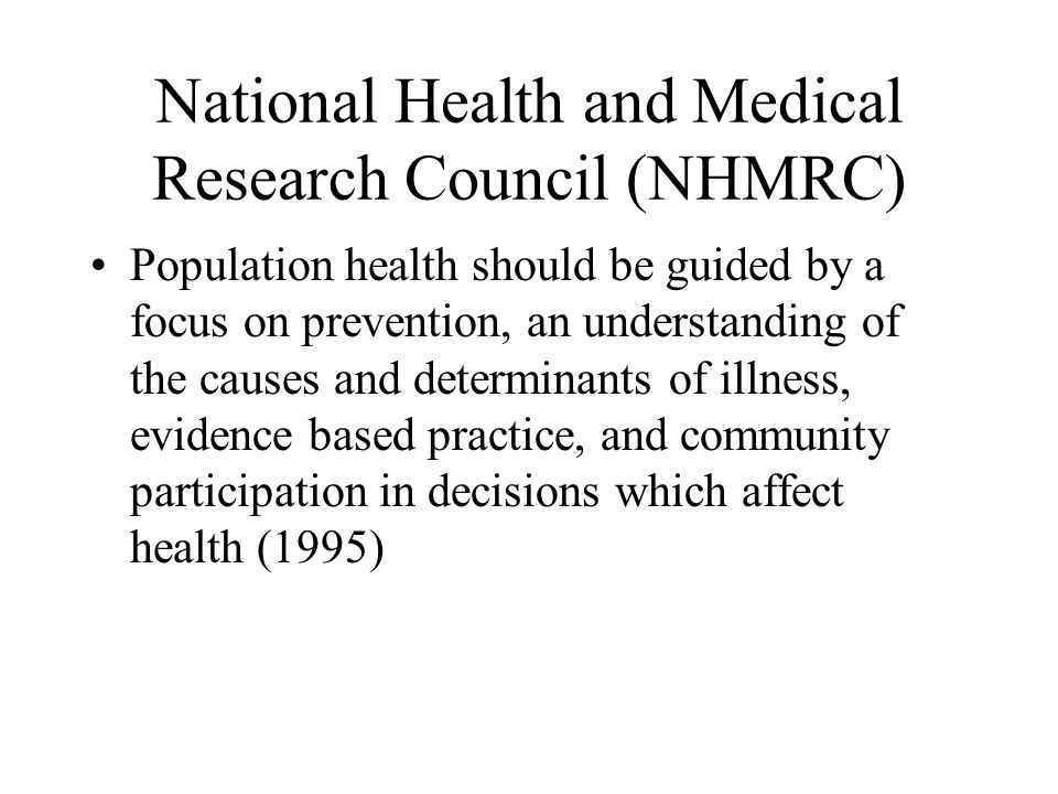National Health and Medical Research Council (NHMRC)