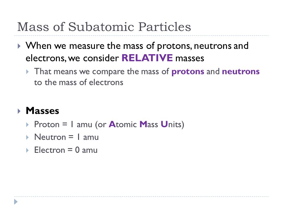 Mass of Subatomic Particles