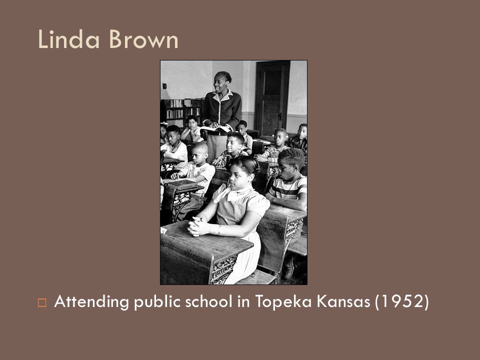 Linda Brown Attending public school in Topeka Kansas (1952)