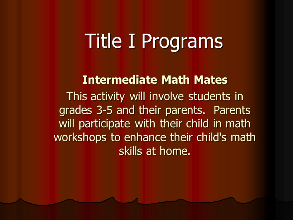 Intermediate Math Mates