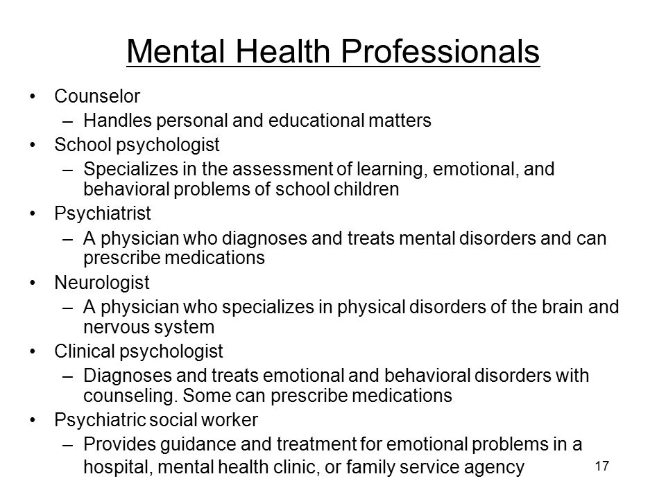 Mental Health Professionals