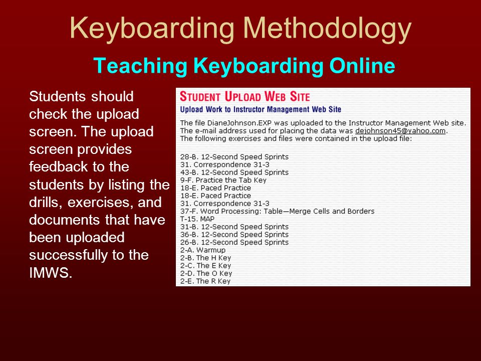 Keyboarding Methodology Teaching Keyboarding Online