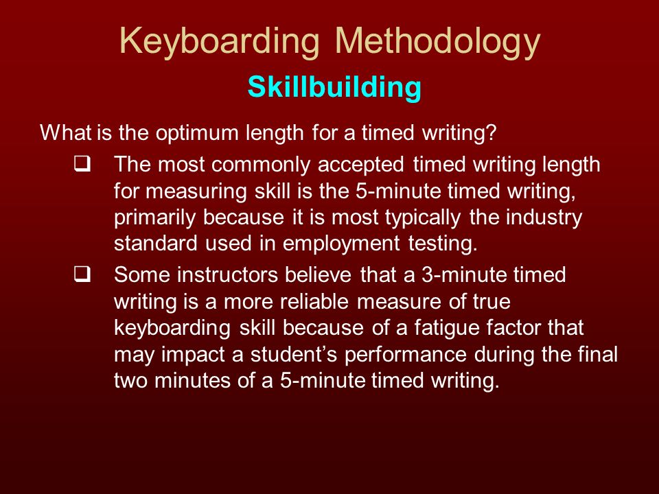 Keyboarding Methodology Skillbuilding